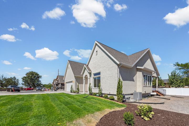 Corner view with new landscaping